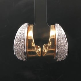 18k Yellow and White Gold 3cttw Diamond Heavy Fan