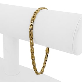 18k Yellow Gold Solid Vintage Fancy Link Bracelet