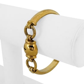 18k Yellow Gold Ladies Polished Fancy Bar Link Br