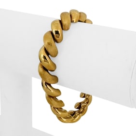 18k Yellow Gold Brushed and Polished San Marco Li