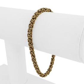 18k Yellow Gold Milor Vintage Squared Byzantine L