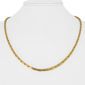 22k Yellow Gold Solid Heavy Bar Link Chain Neckla