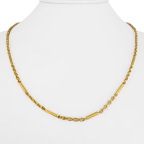 24k Pure Yellow Gold Solid Heavy Cable Bar Link C