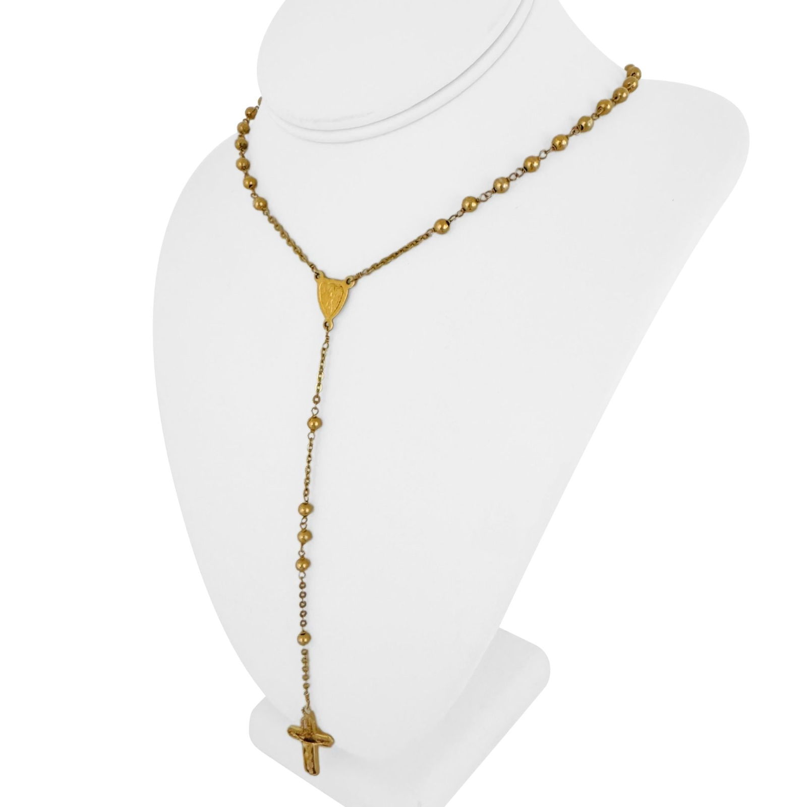 14k Yellow Gold 21.2g Vintage Beaded Rosary Neckl (1 of 7)