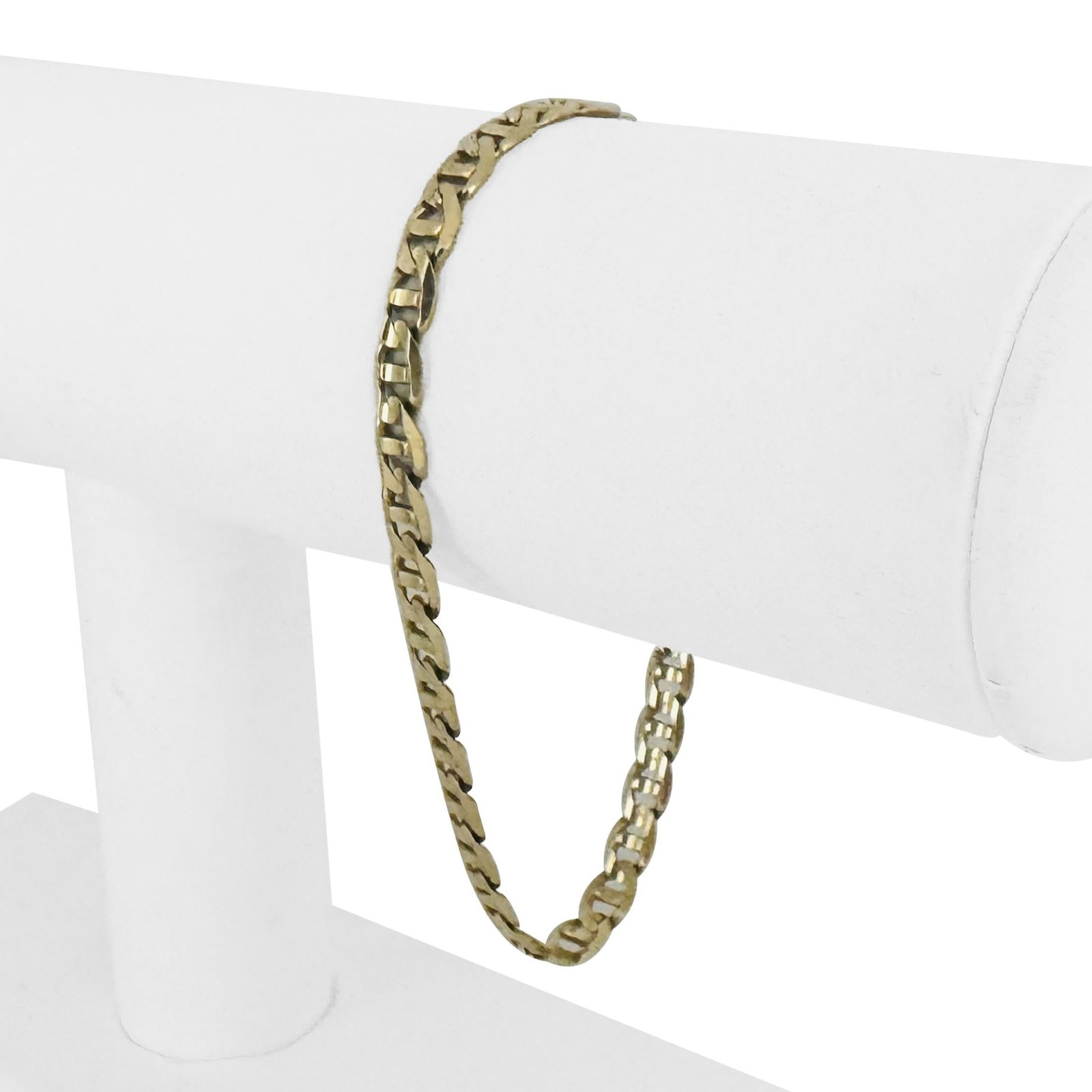 14k Yellow Gold Solid Gucci Link Bracelet Italy 7.5": Condition: Excellent Condition, Professionally Cleaned Metal: 14k Gold (Marked, and Professionally Tested) Weight: 7.4g Length: 7.5 Inches Width: 5mm Closure: Lobster Claw Markings: "14kt" "Italy" "Te