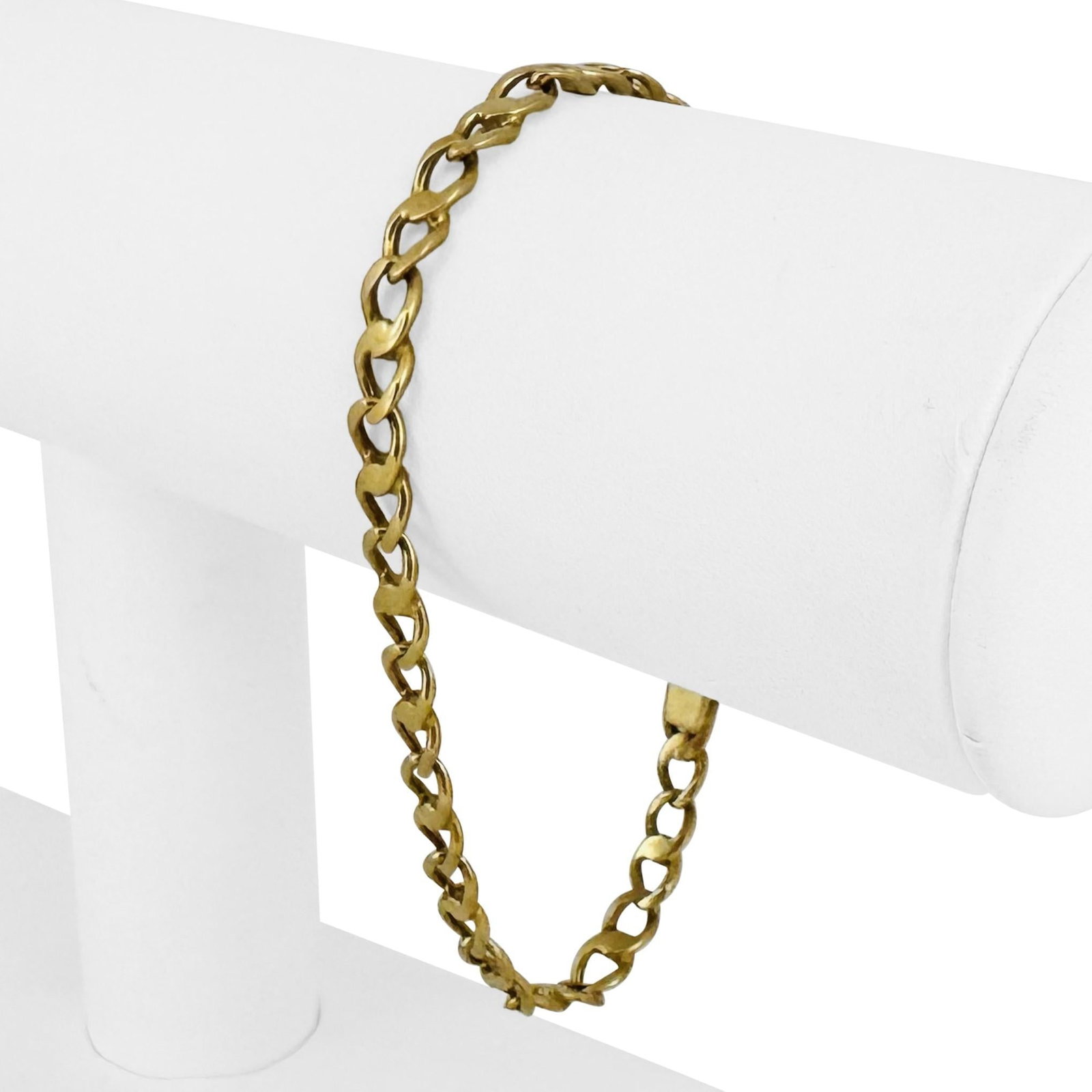 18k Yellow Gold Solid Vintage Fancy Curb Link Bracelet Italy 7.75": Condition: Excellent Condition, Professionally Cleaned Metal: 18k Gold (Marked, and Professionally Tested) Weight: 11.8g Length: 7.75 Inches Width: 5mm Closure: Lobster Claw Markings: "750" "* 853 VI"