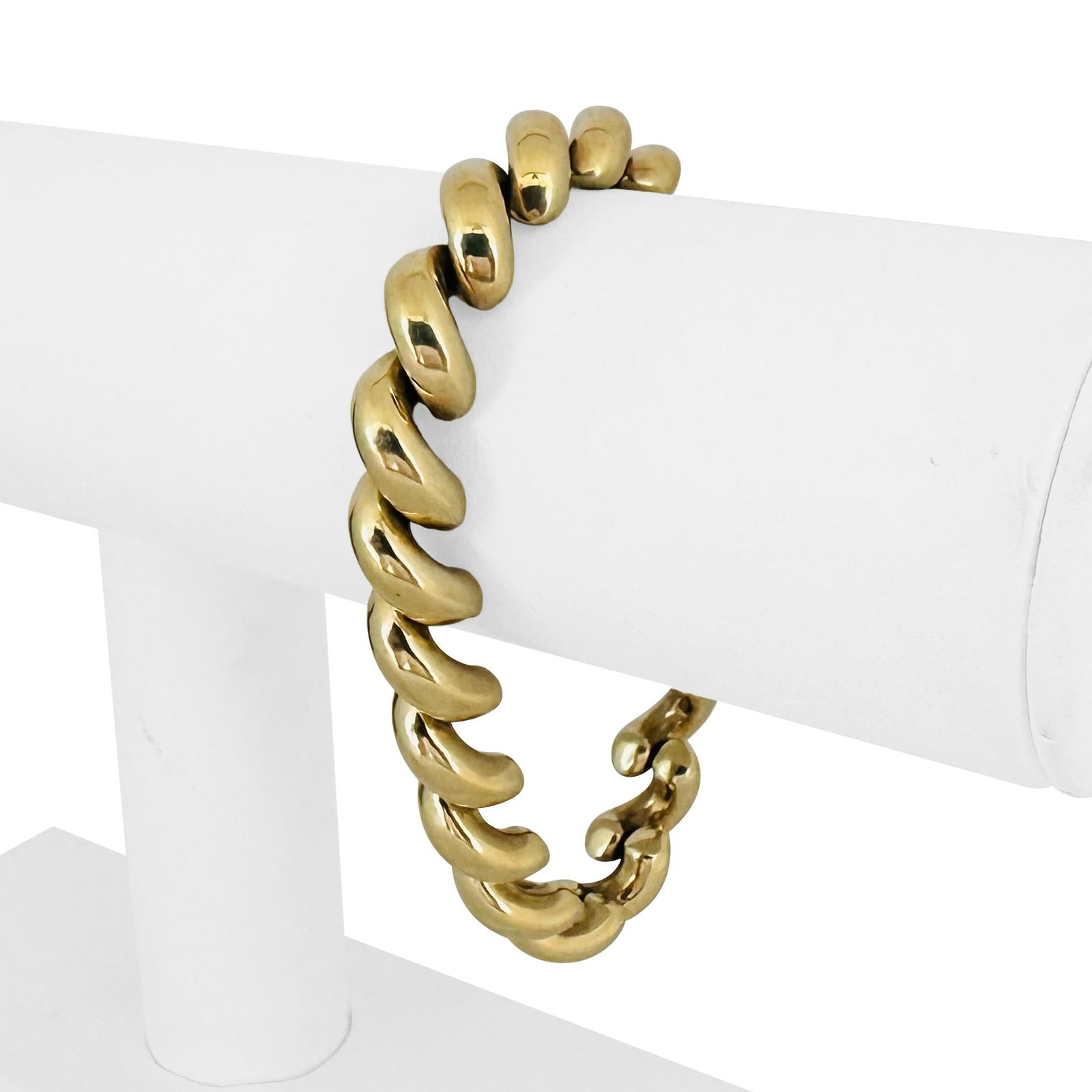 14k Yellow Gold Ladies Polished San Marco Link Bracelet Italy 7.25" (1 of 7)