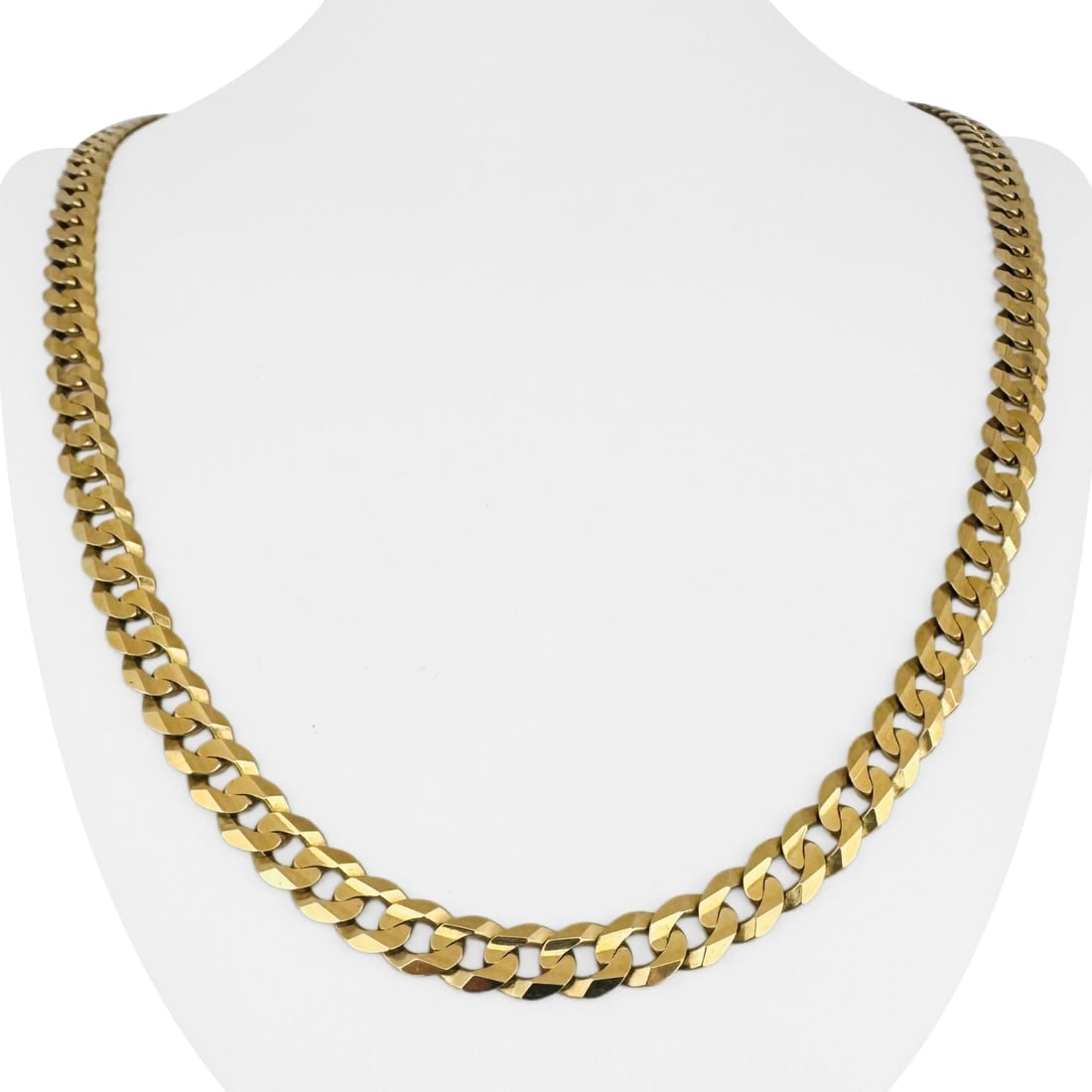 14k Yellow Gold Solid Heavy Curb Link Chain Necklace 24": Condition: Excellent Condition, Professionally Cleaned Metal: 14k Gold (Marked, and Professionally Tested) Weight: 39.7g Length: 24 Inches Width: 7mm Closure: Lobster Claw Markings: "14kt" "OC" Item #
