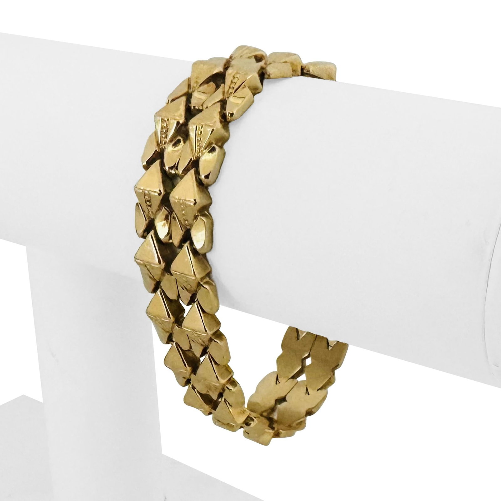 18k Yellow Gold Vintage Heavy Fancy Link Bracelet Italy 7.25" (1 of 7)