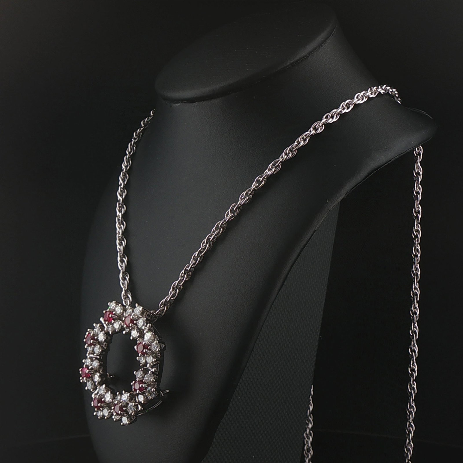 14k White Gold Ruby and 3.50cttw Diamond Solid Ci - 5