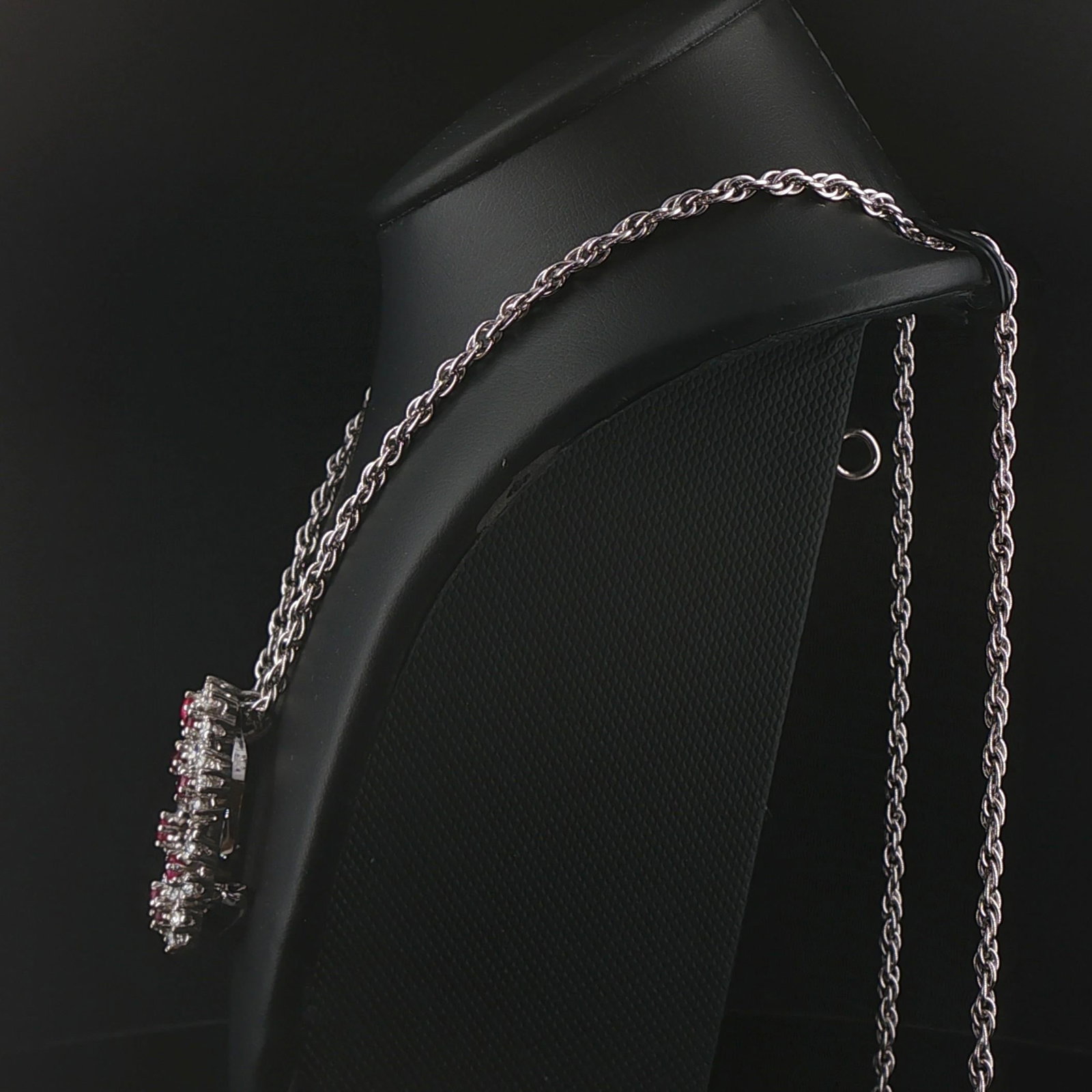 14k White Gold Ruby and 3.50cttw Diamond Solid Ci - 7