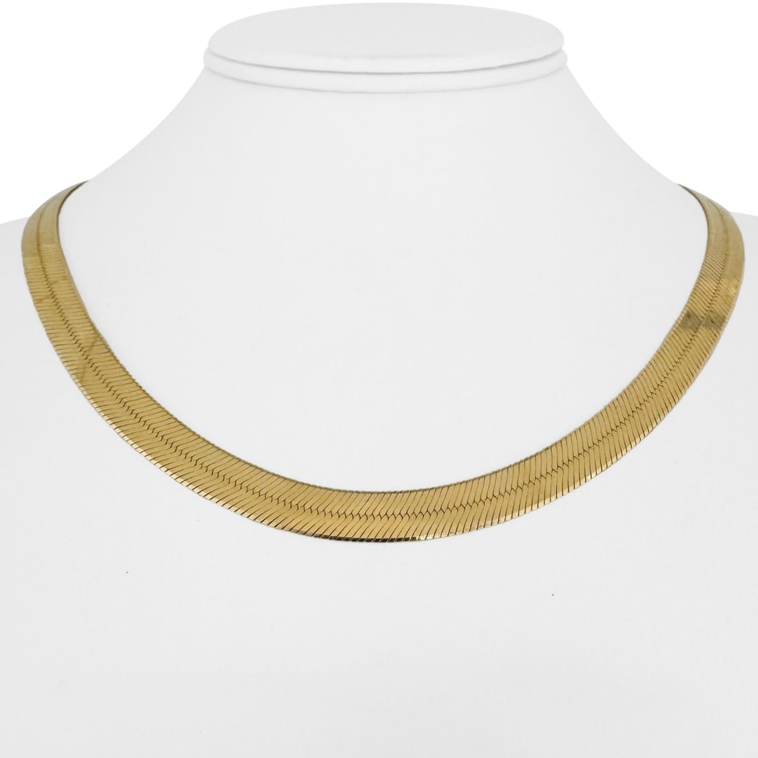 14k Yellow Gold Solid Thick Herringbone Link Neck (1 of 7)