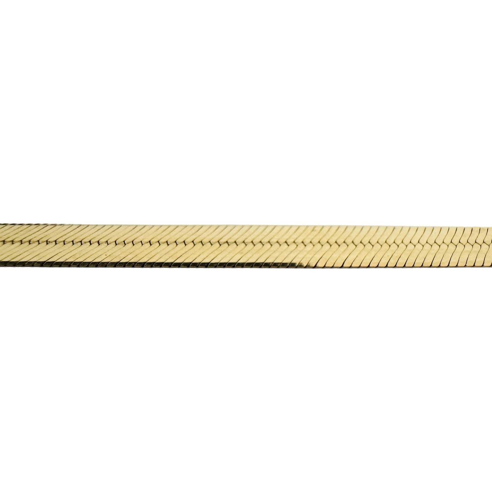 14k Yellow Gold Solid Thick Herringbone Link Neck - 6