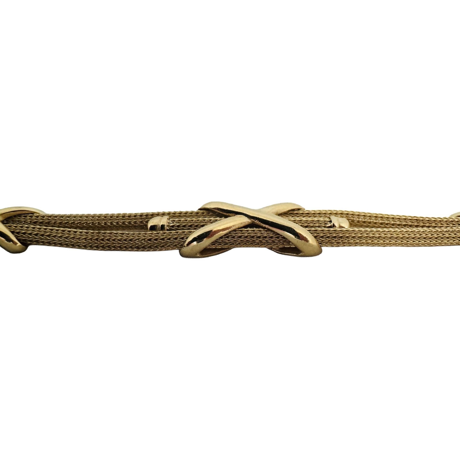 14k Yellow Gold Solid Graduated Multi Strand Mesh - 4