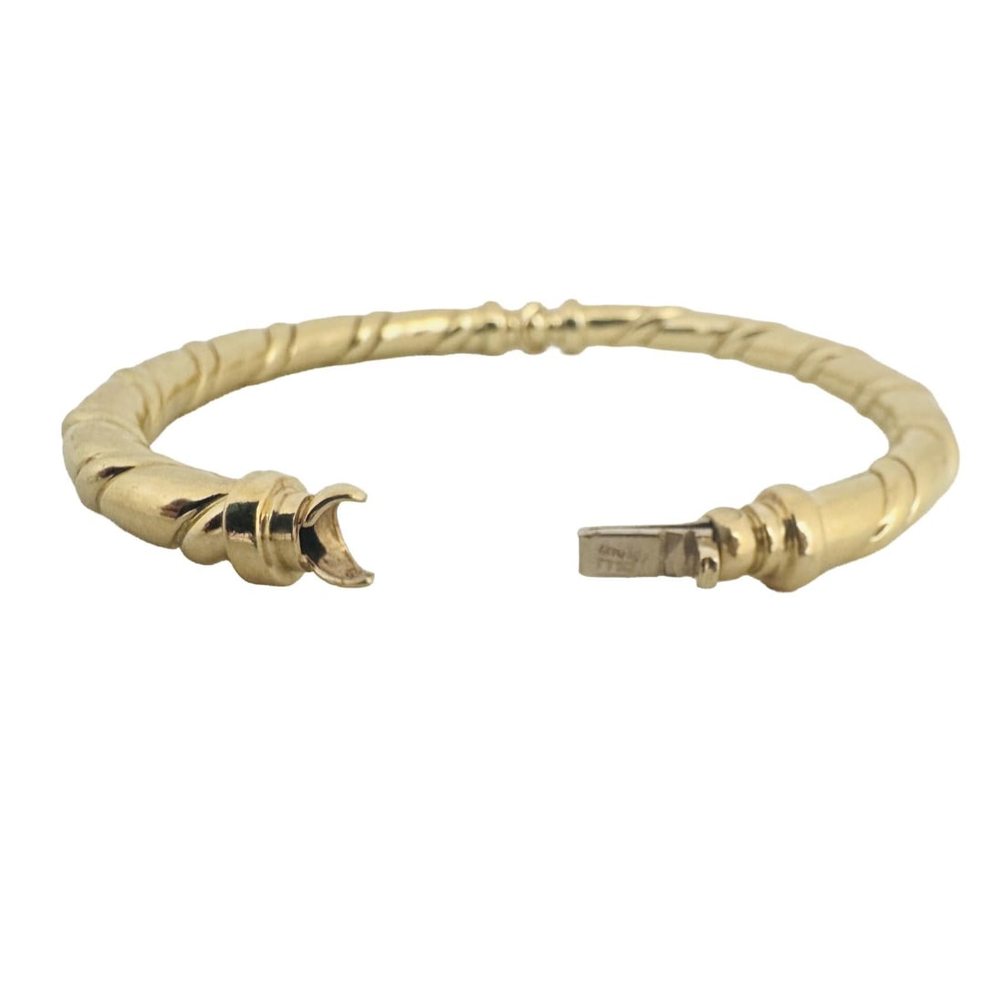 14k Yellow Gold Solid Heavy Twisted Bangle Bracel - 7