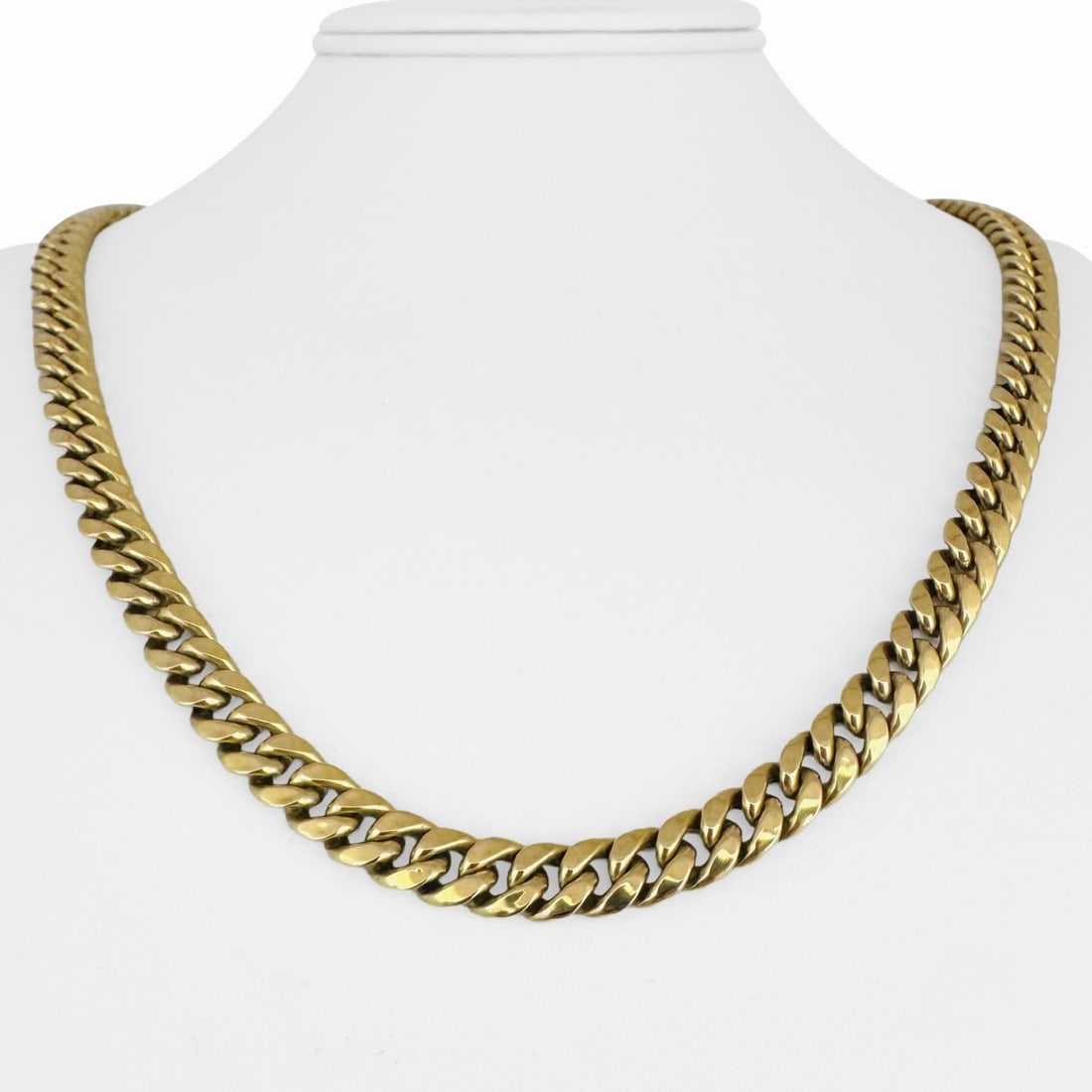 14k Yellow Gold Semi Solid Cuban Curb Link Chain: Condition: Excellent Condition, Professionally Cleaned Metal: 14k Gold (Marked, and Professionally Tested) Weight: 36.5g Length: 22 Inches Width: 7.5mm Closure: Box Tab Insert with Two Safety Latches 