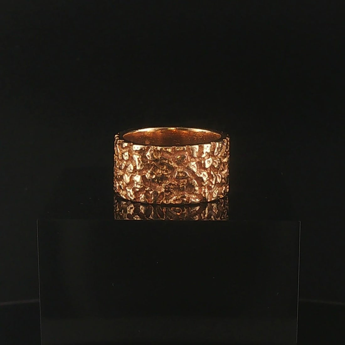 14k Yellow Gold Solid Heavy Vintage Chunky Nugget: Condition: Excellent Condition, Professionally Cleaned Metal: 14k Gold (Marked, and Professionally Tested) Weight: 9.6gg Width: 10mm Size: 5 Markings: "14k" "11-26-66" "With Love to Sherrie" Item #JRJ