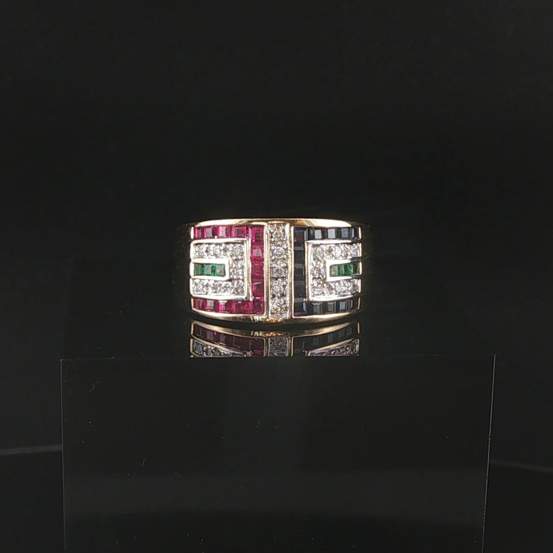 14k Yellow Gold Sapphire Ruby Emerald and Diamond (1 of 7)