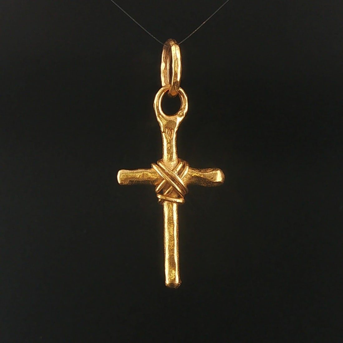 22k Yellow Gold Solid Heavy Vintage Cross Pendant: Condition: Excellent Condition, Professionally Cleaned and Polished Metal: 14k Gold (Marked, and Professionally Tested) Weight: 11.3g Length: 2 Inches Width: 0.90 Inches Bail Opening: 9mm Markings: