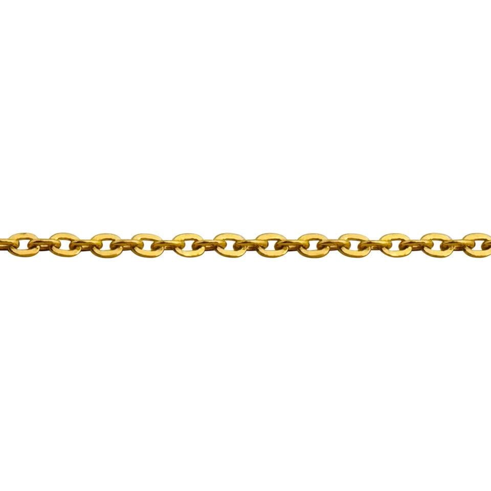 24k Pure Yellow Gold Solid Thin Cable Link Chain - 6