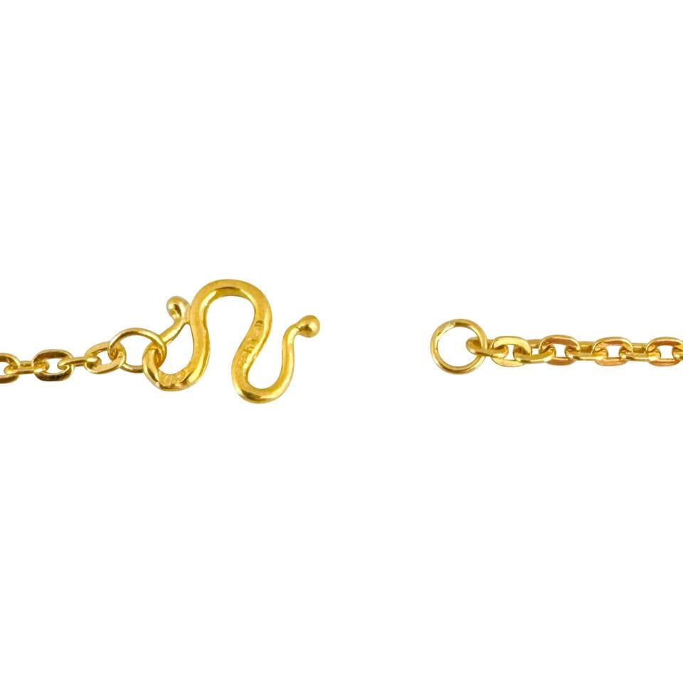 24k Pure Yellow Gold Solid Thin Cable Link Chain - 7