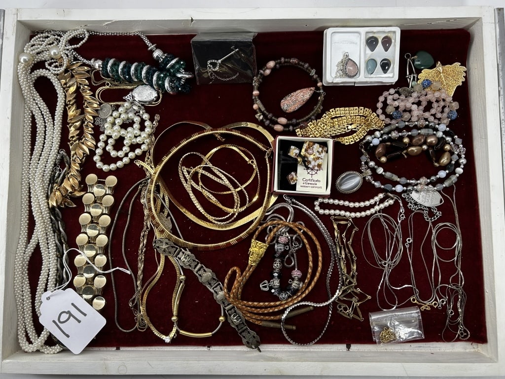 COSTUME JEWELRY - ASSORTMENT OF BRACELETS, NECKLAC: ASSORTMENT ALL ONE MONEY - DRAWER NOT INCLUDED