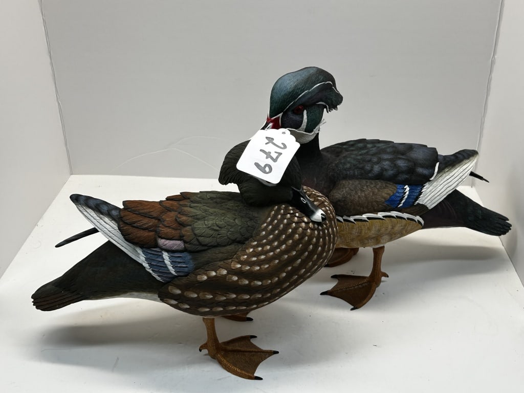 PAIR OF WOOD DUCK DECOYS: .