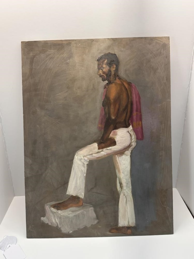 IRWIN PAINTING ON CANVAS: OIL PAINTING, AFRICAN AMERICAN MALE
