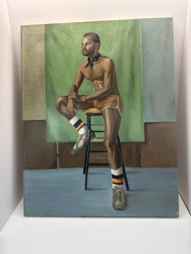 IRWIN PAINTING ON CANVAS: 22X28 PAINTING, AFRICAN AMERICAN MALE