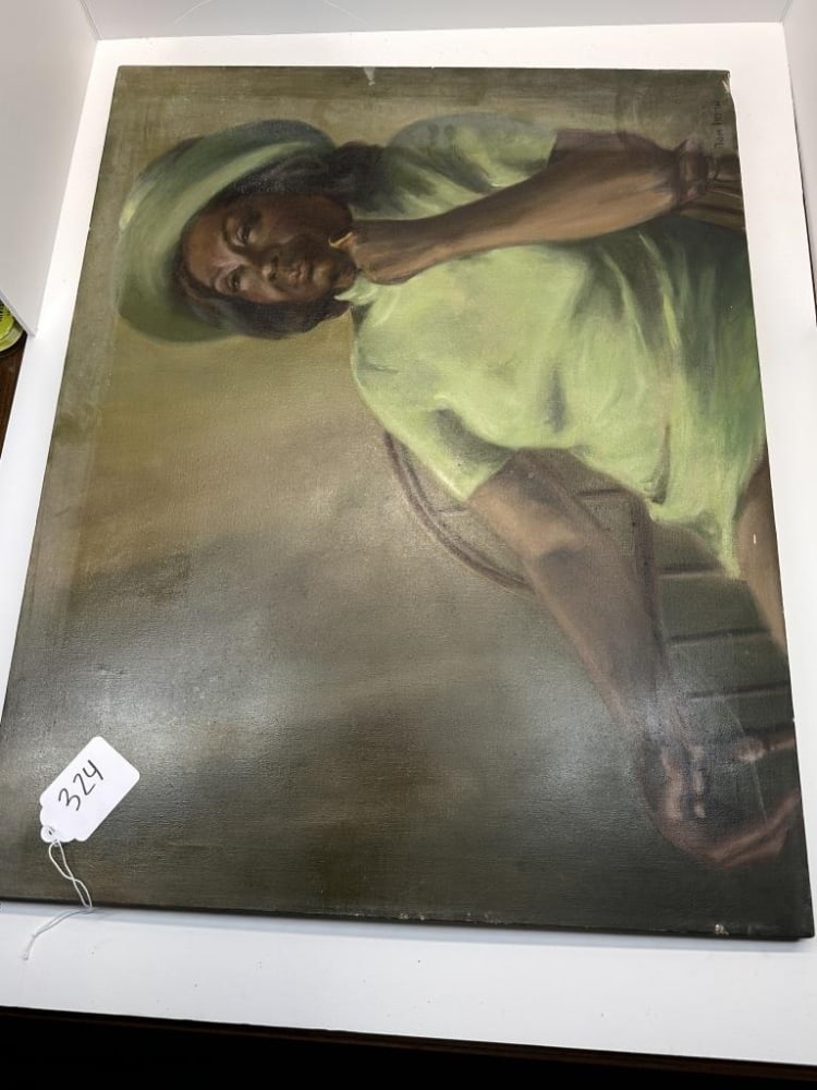 IRWIN PAINTING ON CANVAS: 22X28 PAINTING, AFRICAN AMERICAN WOMAN
