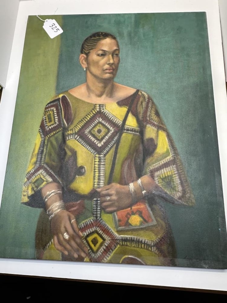 IRWIN PAINTING ON CANVAS: 22X28 PAINTING, AFRICAN AMERICAN WOMAN