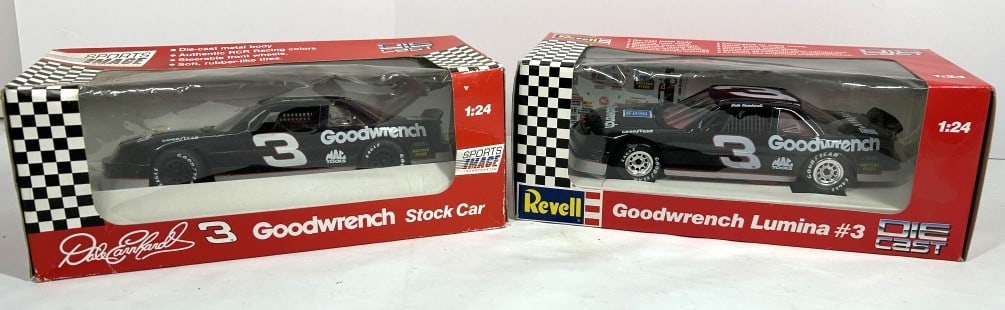 DALE EARNHARDT SET: NOS DALE EARNHARDT GOODWRENCH LUMINA #3 AND GOODWRENCH STOCKCAR 1:24 SCALE DIE-CAST ORIGINAL BOXES