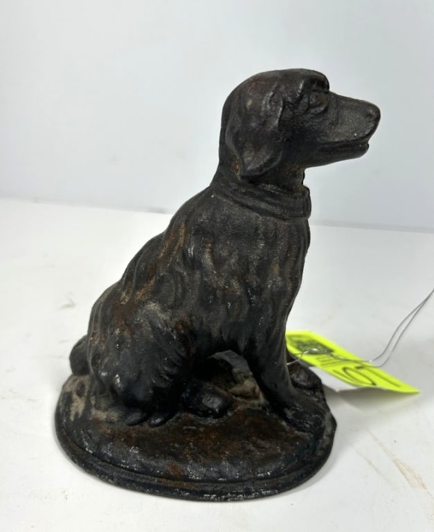 VINTAGE CAST IRON DOORSTOP: VINTAGE CAST IRON DOG DOORSTOP
