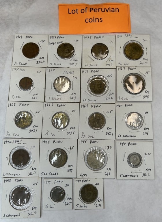PERUVIAN COINS: LOT OF PERUVIAN COINS