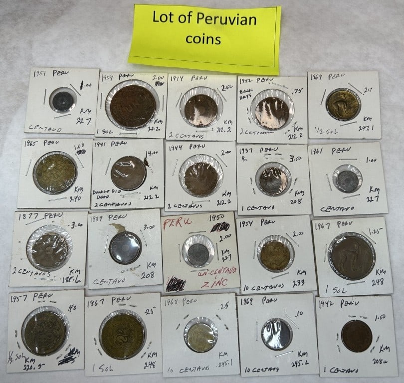PERUVIAN COINS: LOT OF PERUVIAN COINS