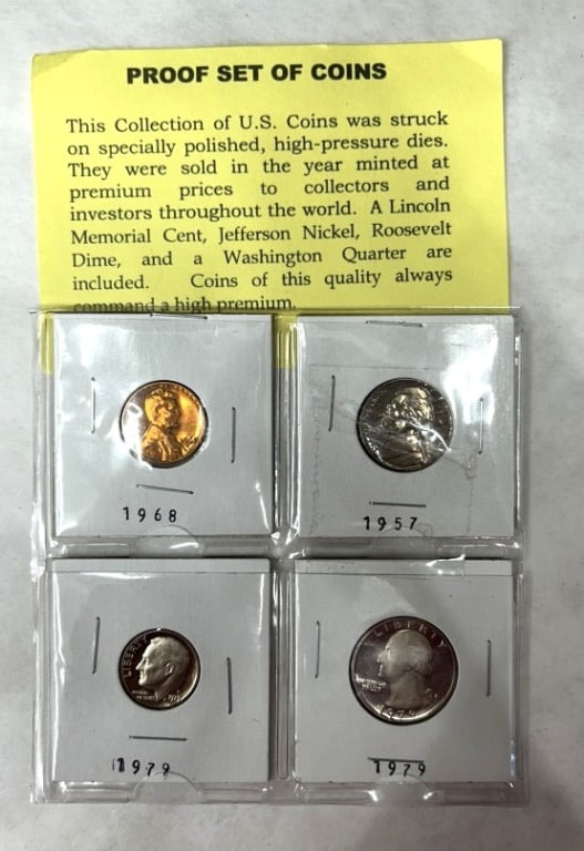 PROOF SET OF COINS: 1957, 1968, 1979X2