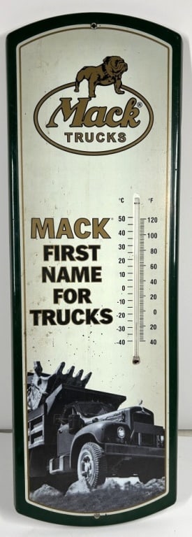 MACK TRUCK METAL THERMOMETER: MACK TRUCK METAL THERMOMETER