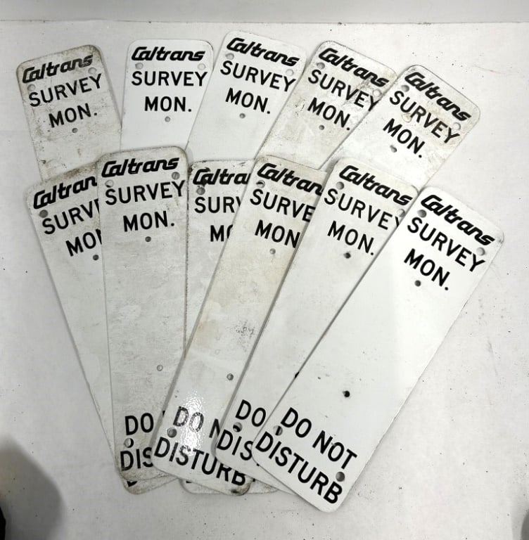 VINTAGE CALTRANS SURVEY MARKERS: VINTAGE CALTRANS METAL SURVEY MARKERS