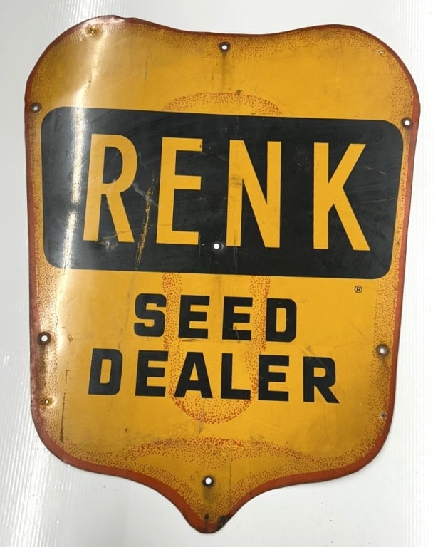 RENK SEED DEALER METAL SIGN: RENK SEED DEALER METAL SIGN 20"X27"