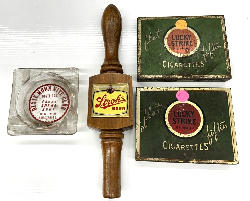 LOCAL NITE CLUB ASH TRAY & WOODEN BEER TAP (1 of 2)