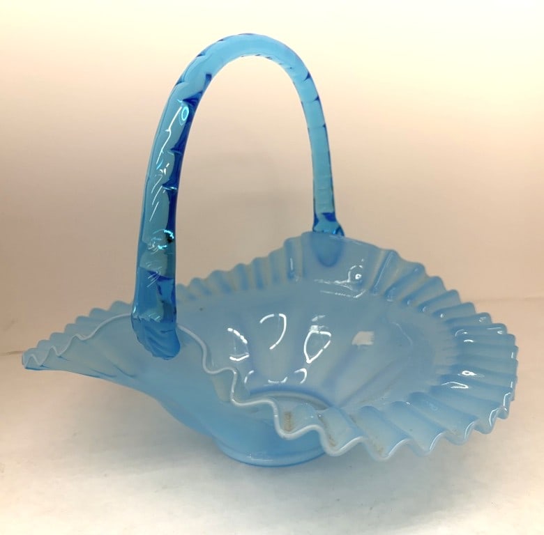 FENTON LARGE BLUE OVERLAY BASKET (1 of 5)