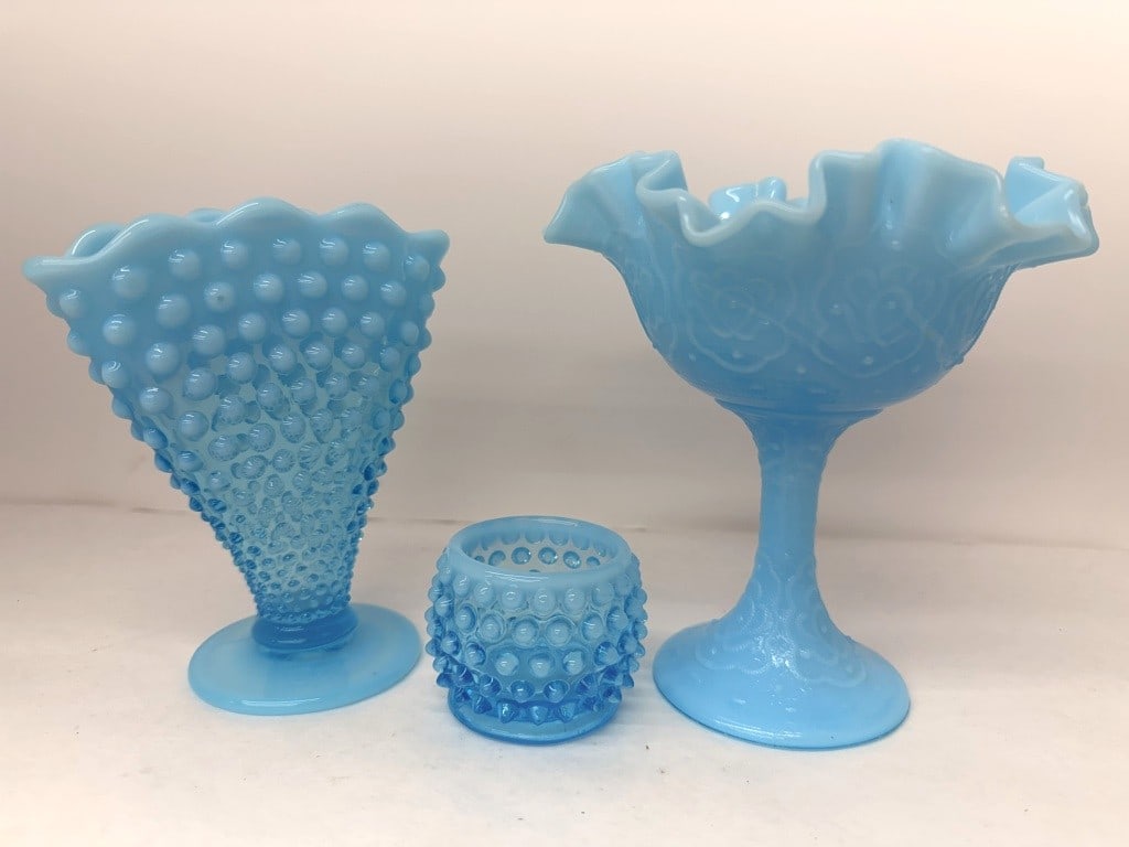 FENTON PERSIAN MEDALLION COMPOTE: COMPOTE, VASE, VOTIVE CANDLE HOLDER