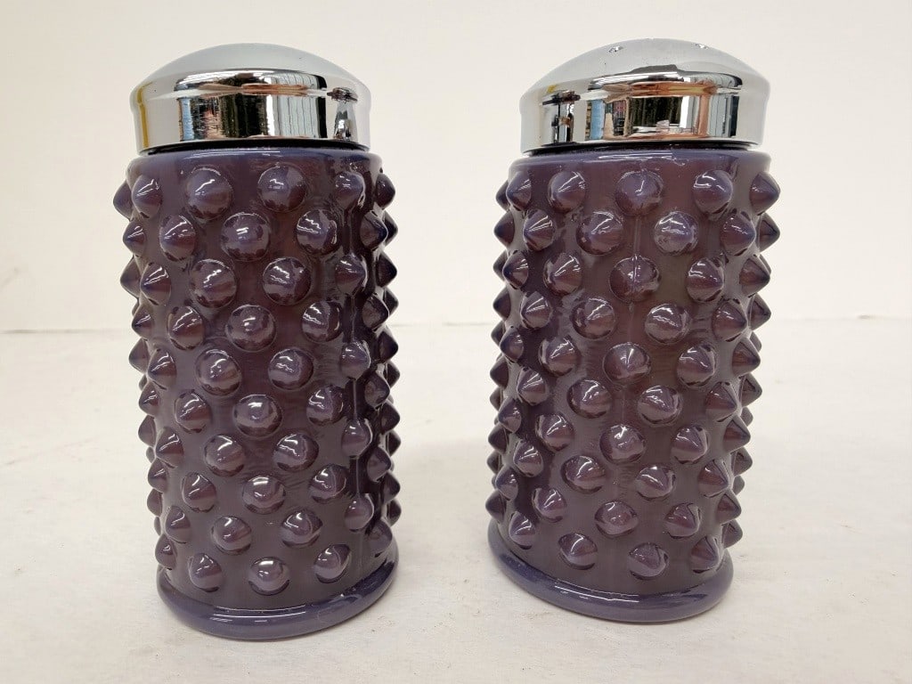 GIGI SALT & PEPPER SHAKERS: EGG PLANT 1.5" d x 3" h - 11 oz.
