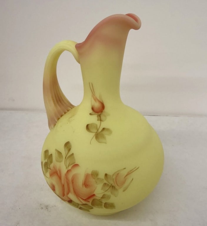 VTG FENTON BURMESE ROSE BLUSH PITCHER (1 of 5)