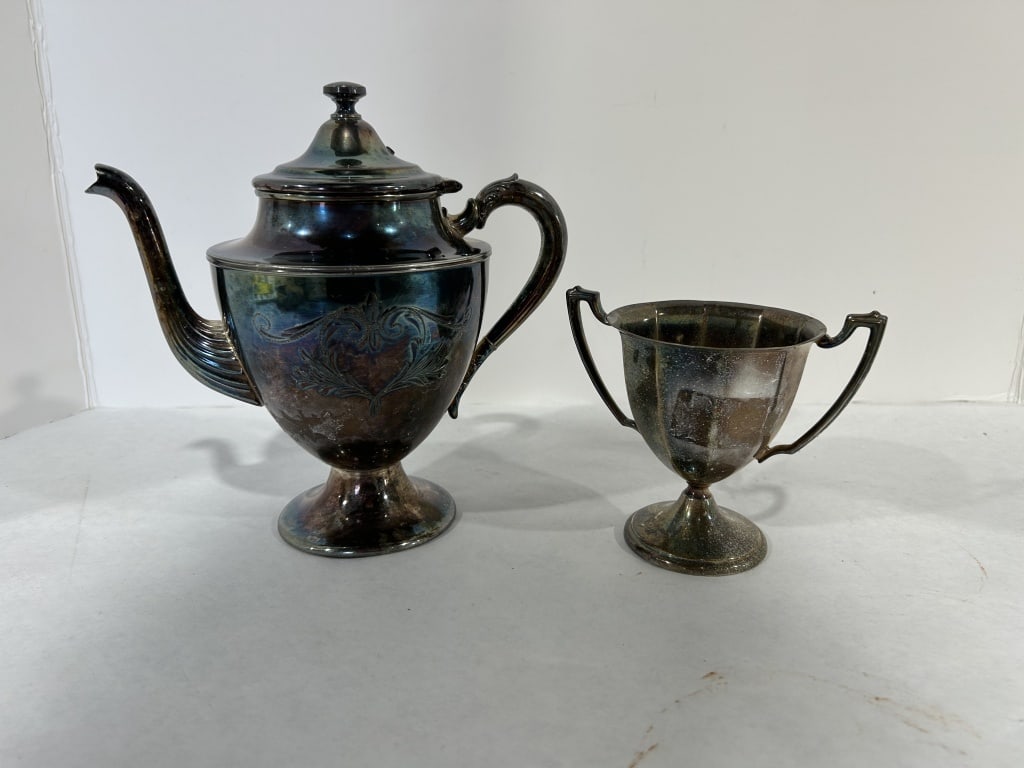 SILVER PLATED TEA POT - 6