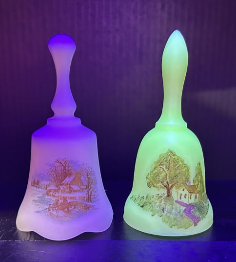 VINTAGE FENTON SATIN GLASS BELLS (1 of 5)