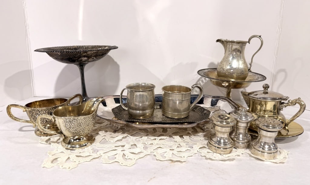 VTG ASSORTMENT OF SILVER-TONED SETS (1 of 8)