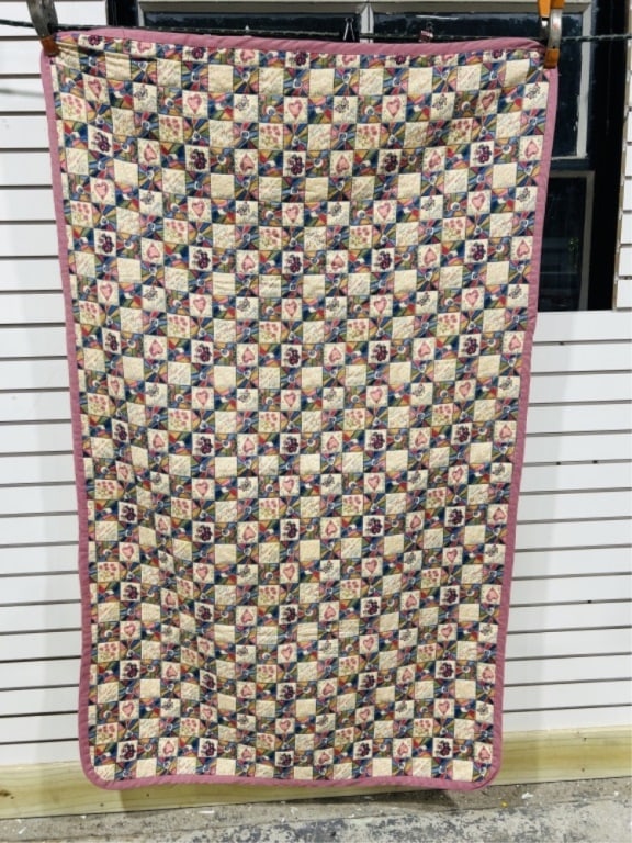 VINTAGE PINK SQUARE QUILT (1 of 2)