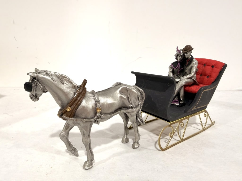 1988 FINE PEWTER HORSE AND BUGGY SET (1 of 4)