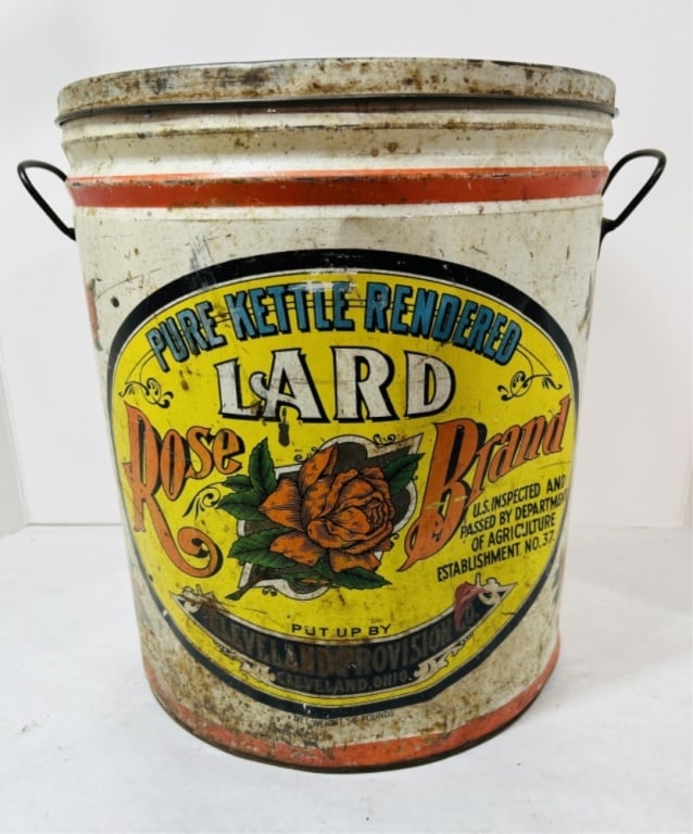 ROSE BRAND TIN: ROSE BRAND PURE KETTLE RENDERED LARD TIN